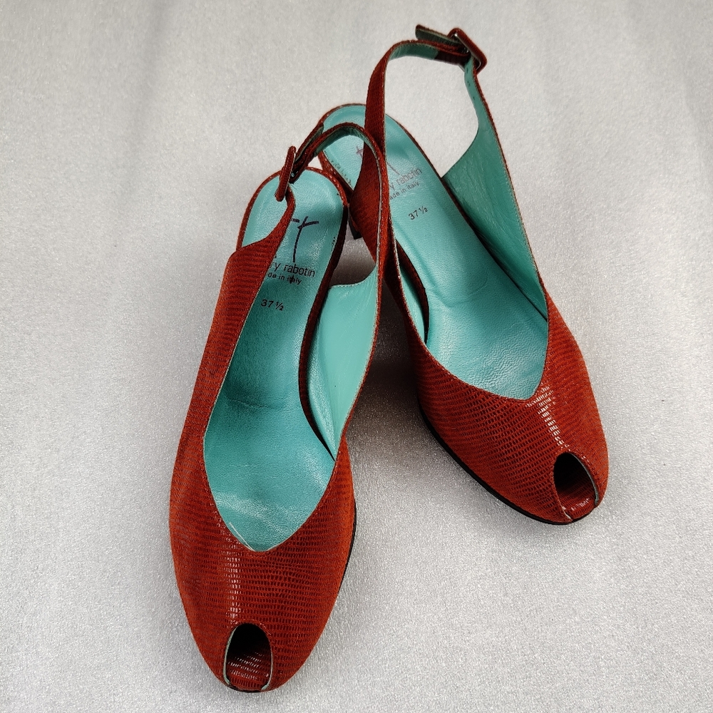 Thierry Rabotin Vero Cuoio Peep Toe Heel Shoes